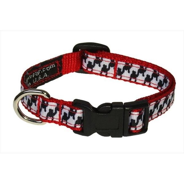 Sassy Dog Wear Sassy Dog Wear HERRINGBONE-WHITE-BLK.1-C Houndstooth Dog Collar; Black & White - Extra Small HERRINGBONE-WHITE/BLK.1-C